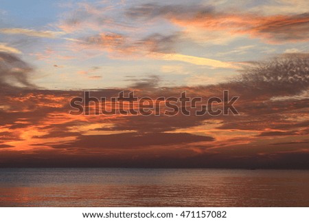 Beautiful sunrise  on the sea