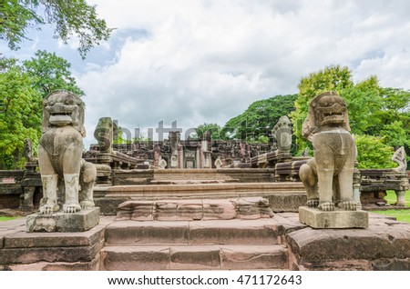 Patio front of Castle Phimai in archaeological site