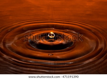 Drop of water brown color background