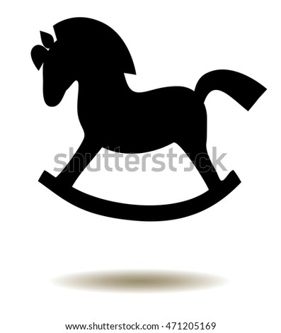 vector illustration of a rocking toy horse