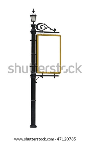 Empty post for the outdoor advertising