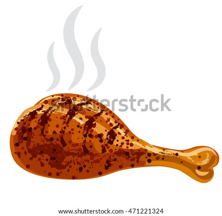  illustration of hot grilled chicken drumstick Royalty-Free Stock Photo #471221324