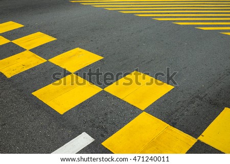 Yellow sign on street
