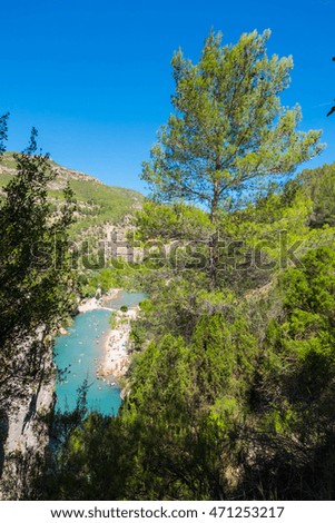 Montanejos river with thermal water (Spain)