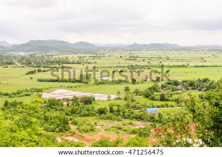 the mountain autumn landscape of Rice field, Thailand.