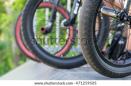 Isolated photo of BMX tires for a background