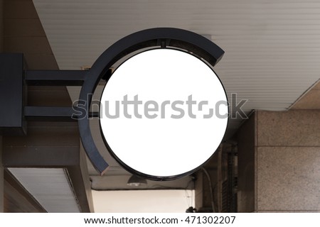 Signboard shop Mock up Circle shape Vintage tone