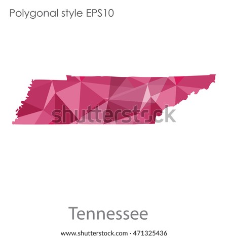 Tennessee state map in geometric polygonal style.Abstract gems triangle,modern design background. Vector illustration EPS10