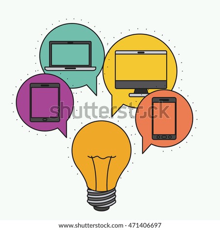 Network electronic devices communication vector illustration design