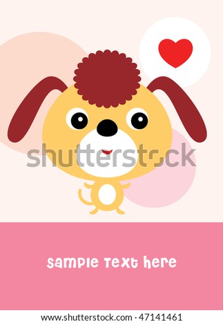 cute puppy love greeting