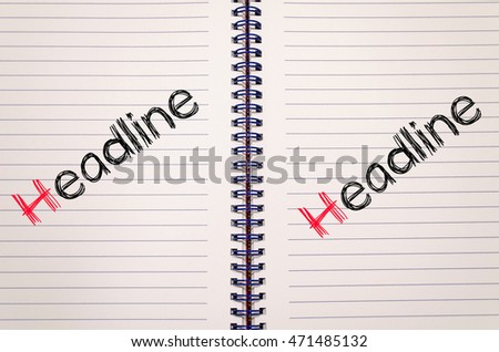 Headline news text concept write on notebook