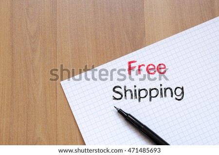 Free shipping text concept write on notebook