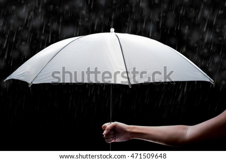 hand holding umbrella Rain