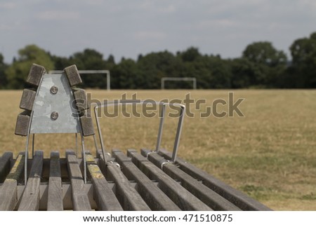 Park Bench at the Sports Field.