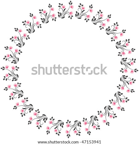  Decorative round frame with flower ornament