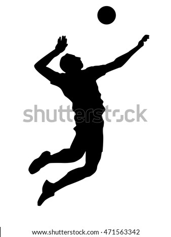 Olympic games, Tokyo 2021 Illustration of abstract volleyball player silhouette