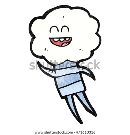 freehand textured cartoon cute cloud head creature