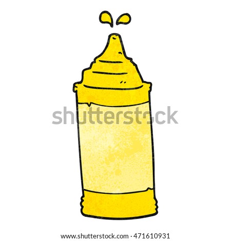 freehand textured cartoon mustard bottle