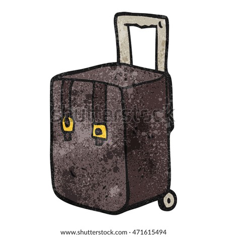freehand textured cartoon luggage