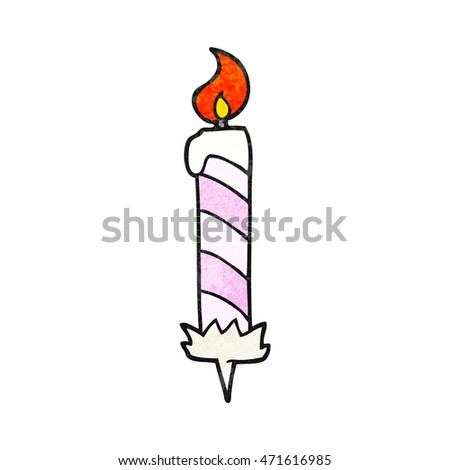 freehand textured cartoon birthday cake candle
