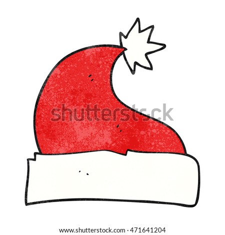freehand textured cartoon christmas hat