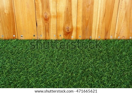 artificial grass and wood wall
