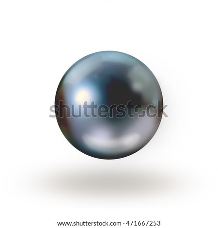 Black pearl isolated on white background Royalty-Free Stock Photo #471667253