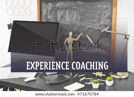 Experience coaching concept. Comfortable workplace with modern computer