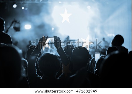  live music concert with blending Micronesia flag on fans