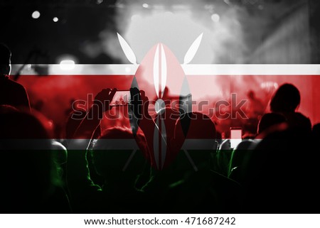  live music concert with blending Kenya flag on fans