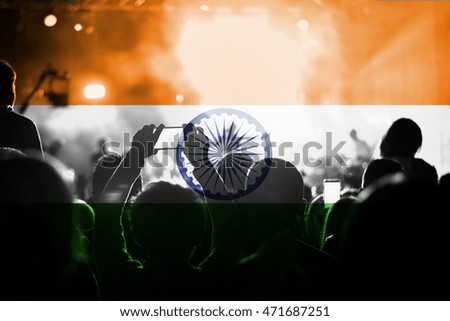 live music concert with blending India flag on fans
