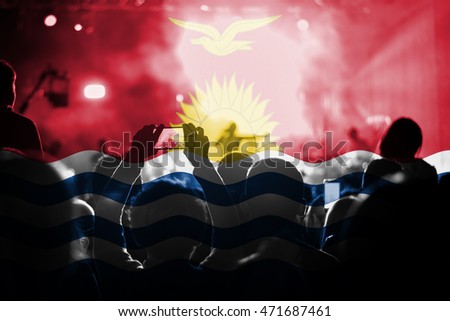  live music concert with blending Kiribati flag on fans