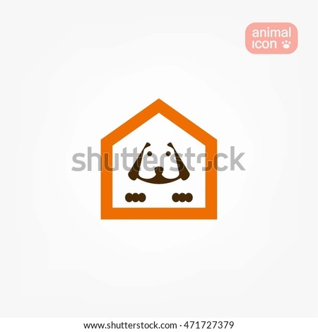Illustration of isolated dog in dog house