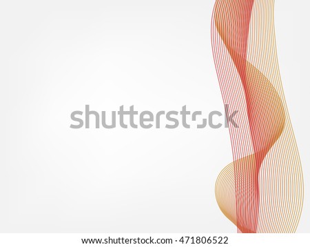abstract vector waved line background - red and orange