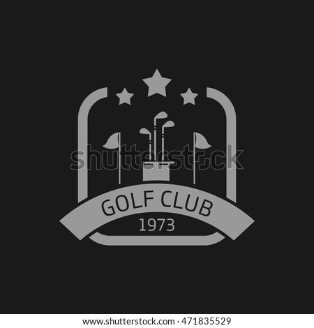 Golf club logos, labels and emblems. Colorful Design Background. Flat style