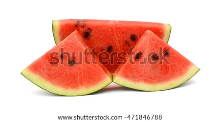 sliced watermelon isolated on white background