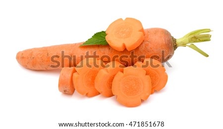 chopped Carrot isolated on white background