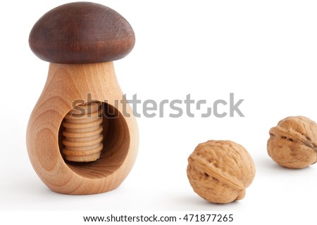 Walnuts and wooden nutcracker