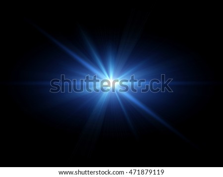 Blue light flare special effect 