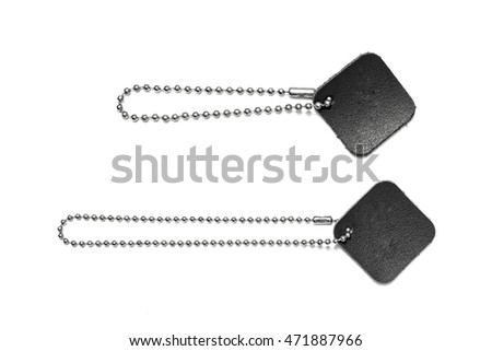 Leather tag on white background. leather labels