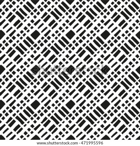 Seamless pattern, classical geometric texture. Repetitive geometric shapes, squares, rhombuses, crosses. Monochrome. Backdrop. Vector illustration for your design