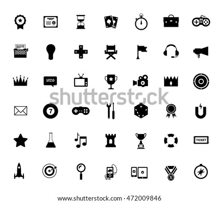 Collection of game design and development icons set