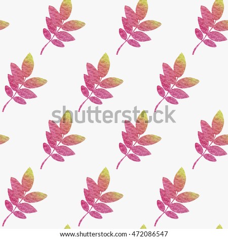 Nature seamless pattern with leaves. Vector illustration.