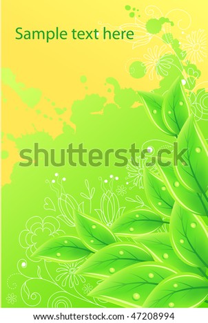 Beautiful colorful background with fresh leaves