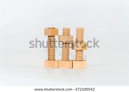 bolts and nuts made of wood