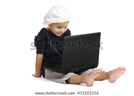 boy playing on the computer