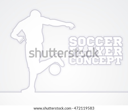 A stylised illustration of a soccer football player in silhouette dribling the football
