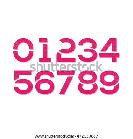 Typographical set of numbers, Vector illustration