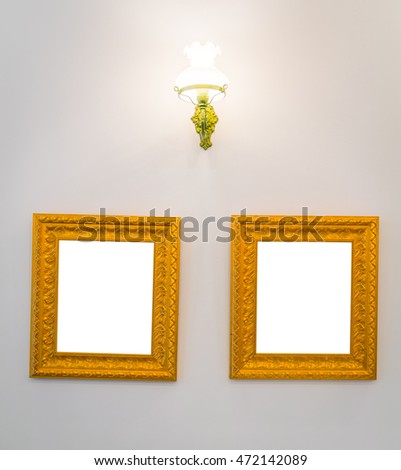 Blank picture frame on wall