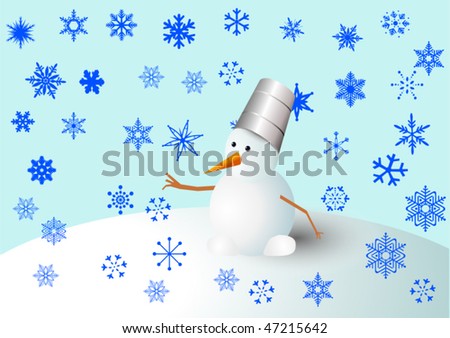 Snowman and snowflake